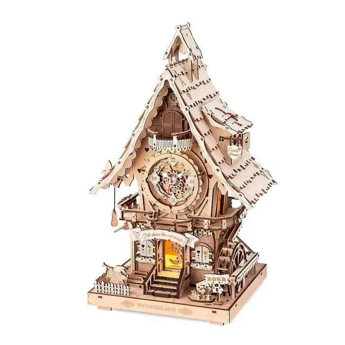 Kit de puzzle 3D en bois Robotime, horloge à coucou style Forêt-Noire avec oiseau fonctionnel, kit d