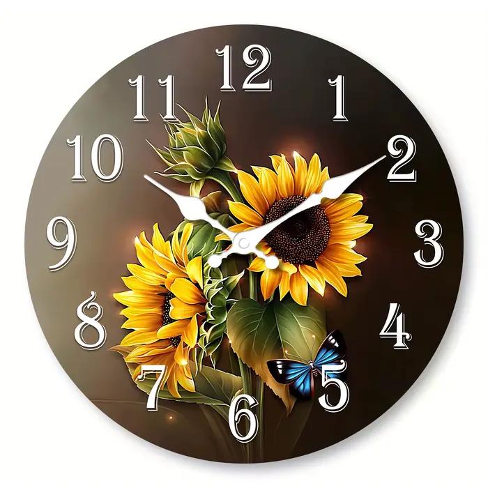 Horloge Murale en Bois Silays euse, Belle Automatisation, Design Papillon Bleu, Convient pour Salon 
