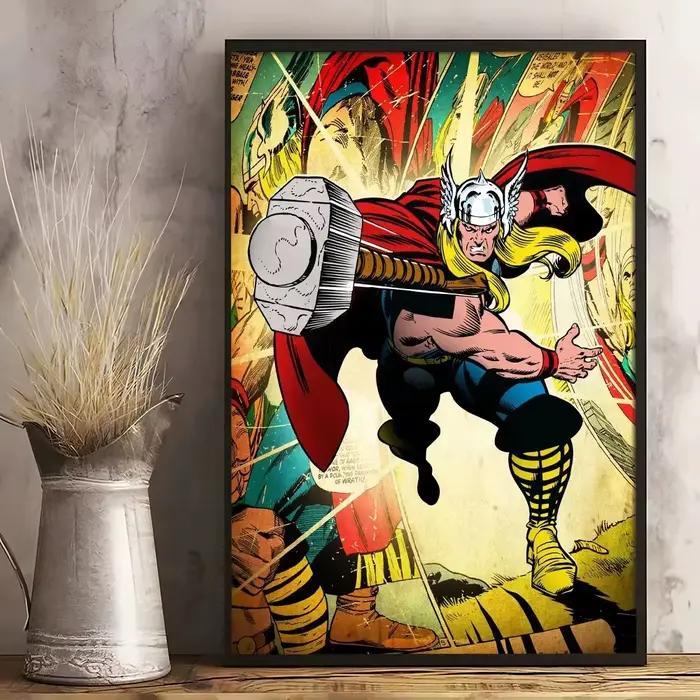 Affiches murales vintage Marvel Avengers, Spider-Man, Iron Man, Hulk, Thor, décoration de chambre, p