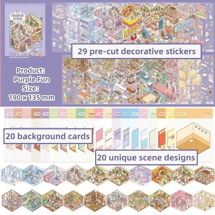 Autocollants de scène 3D, autocollants de dessins animés créatifs, adaptés à la création de albums p