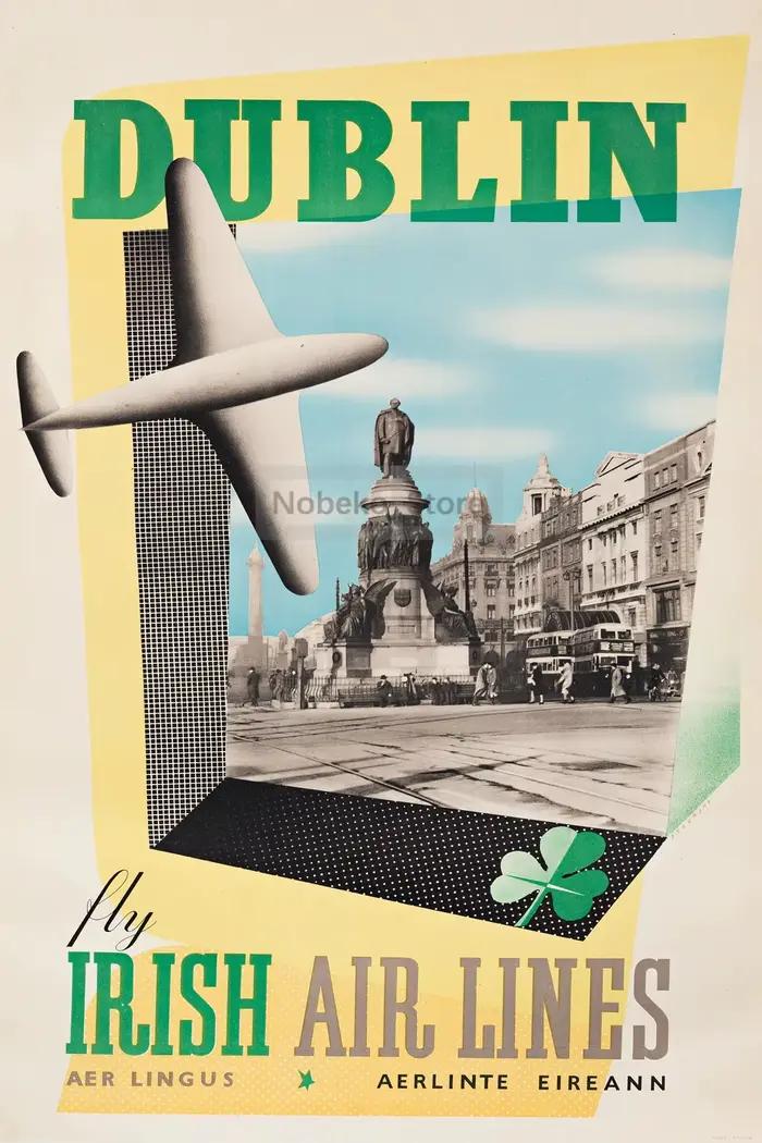 Affiche de voyage vintage d'Irlande, Dublin, Glengarriff, Killarney, peinture sur toile, art mural, 