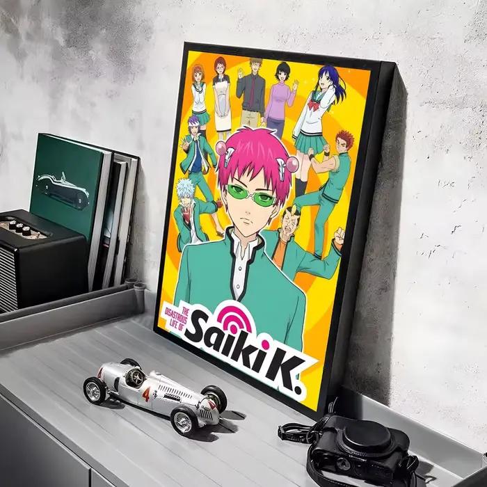 S-Saiki K – autocollants d'affiche de dessin animé HD, peinture murale étanche, Art pour chambre à c