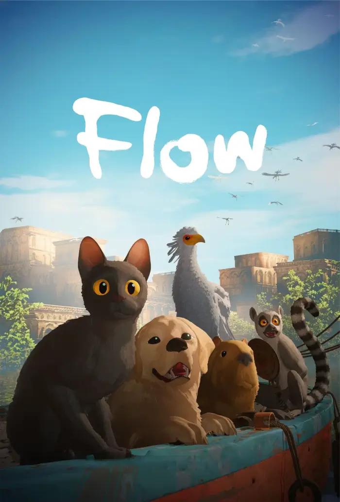 Affiche de film imprimée Flow 2024, pour chambre d'enfants, salon, peinture de chat noir mignon, déc