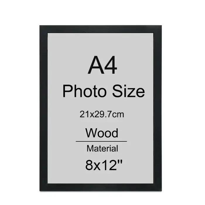 Cadre Photo en Bois A4, Noir, Blanc, Marron, pour la Décoration de la Maison, 1/2/3 Pièces, 8x12 Pou