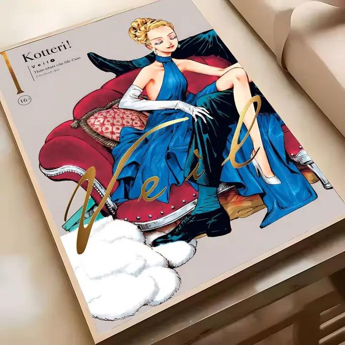 Affiche Vintage romantique en V-Veil, autocollant d'art mural HD étanche, décor esthétique auto-adhé