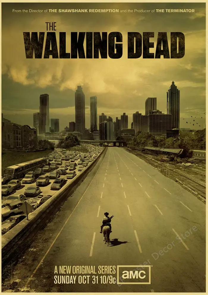 Affiche The Walking Dead Rick Grimes/Daryl Dixon, affiches imprimées, émission de télévision d'horre