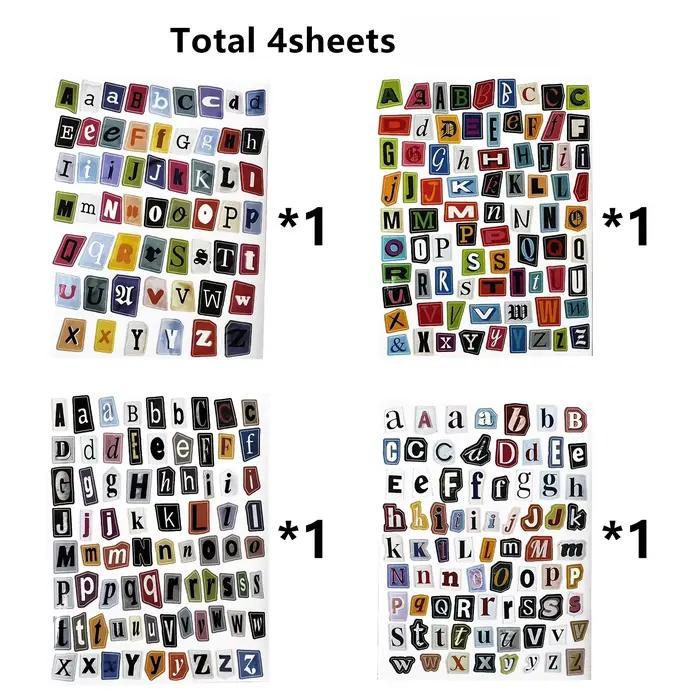 Autocollants lettres pour scrapbooking, autocollants alphabet pour magazines, autocollants adhésifs 