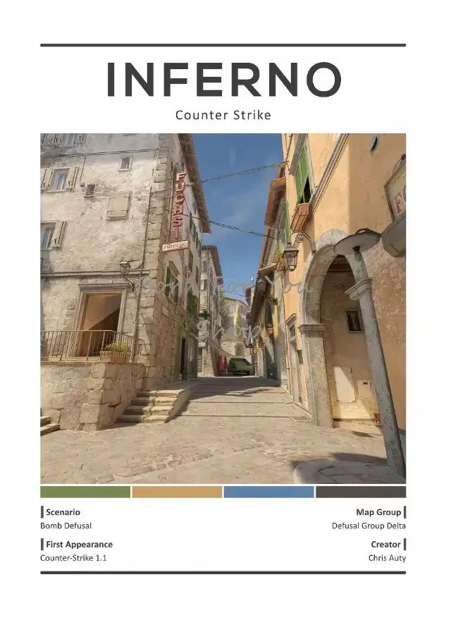 CS2 – affiche de carte verticale minimaliste, contre-grève, scène de jeu classique, impression sur t