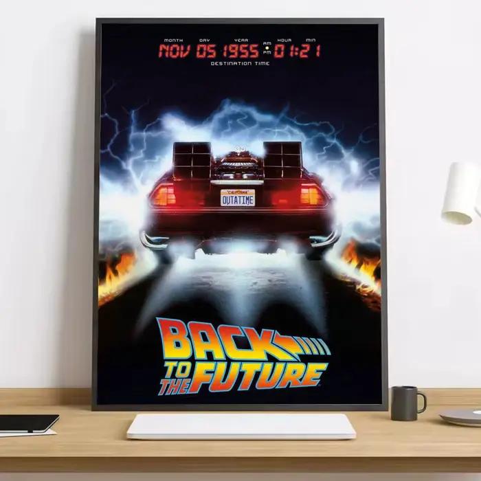 Peinture de retour vers le futur, calligraphie HD, affiche sur toile, salon, chambre à coucher, bar,