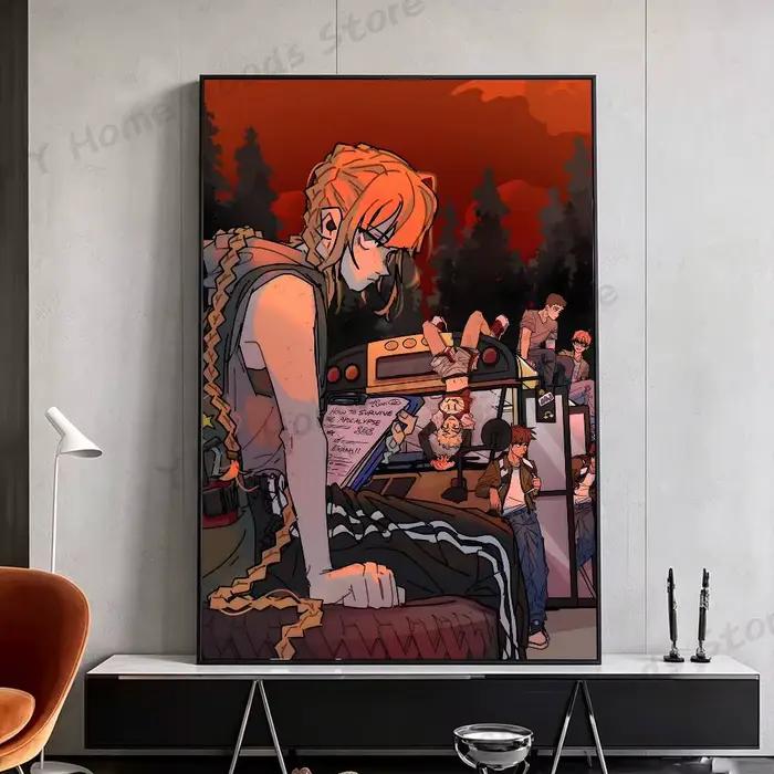 Affiche murale autocollante imperméable pour chambre à coucher, salle de jeux, décoration murale, ca
