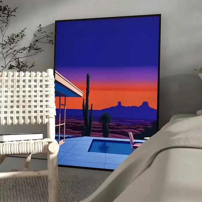 Affiche murale avec illustration rétro H-Hiroshi Nagai, art imprimé adapté au salon, chambre à couch