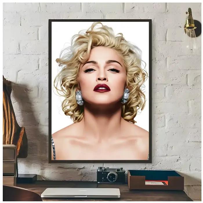 Affiche Pop Icon Music M-Madonna Bad Girl, décoration artistique haut de gamme et cadeau pour la mai