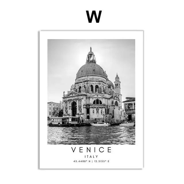 Affiches de Voyage de Paris Londres Budapest, Impressions en Noir et Blanc, Art Mural, Peinture sur 