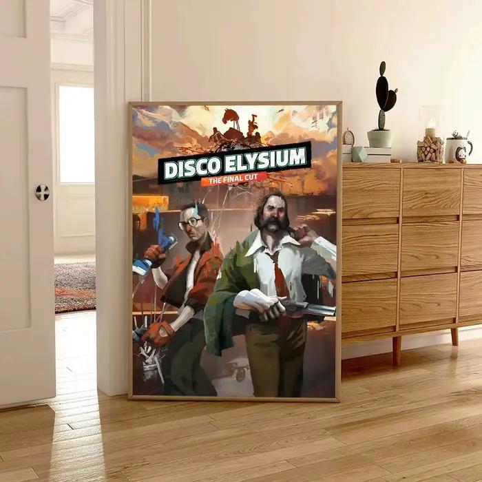Affiche de jeu vidéo Disco Elysium, papier d'entrée de chambre à coucher, Restaurant, café, peinture