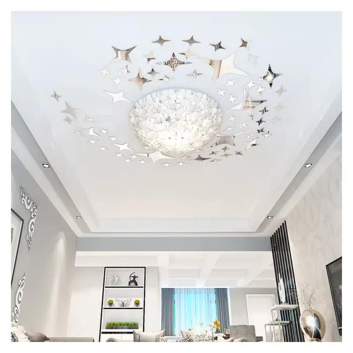 Autocollants muraux miroir 3d 56 pièces, sparadrap muraux étoiles, décoration de maison, pour chambr