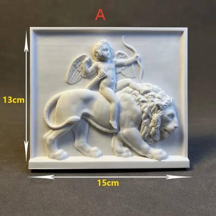 Sculpture en Relief d'ange, ornements, peinture décorative en plâtre, décoration de cœur, cadeau de 