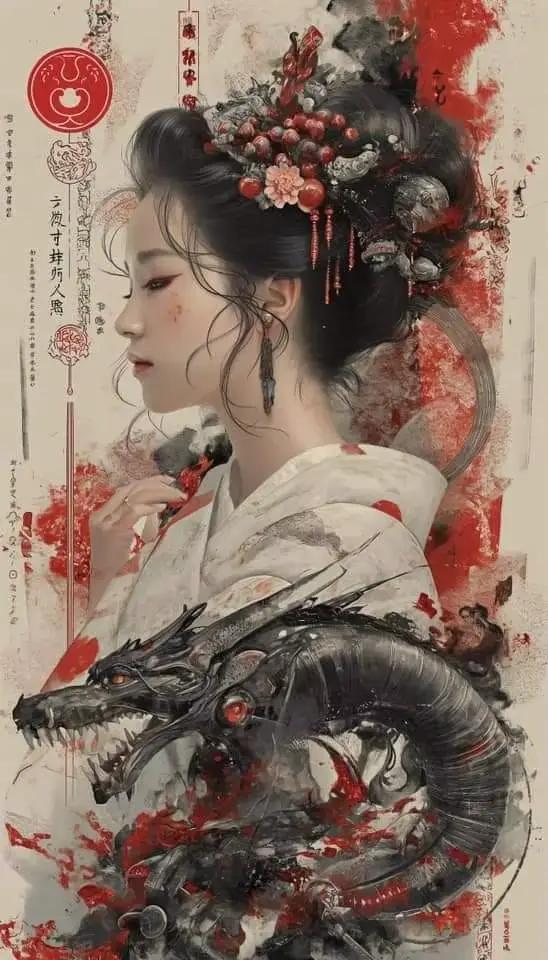 Peinture de Geisha japonaise abstraite pour femme, toile murale, Art Vintage, fille, Anime, imprimés