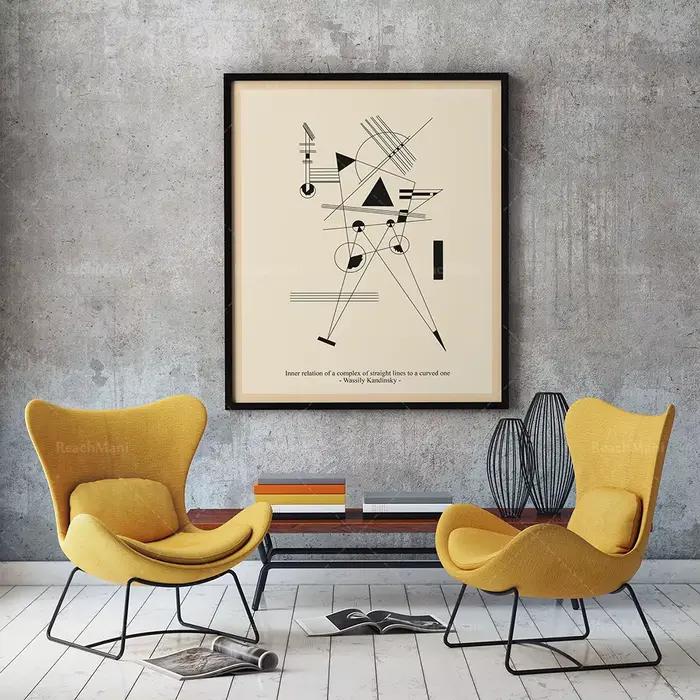 Collection d'ensemble de dessin au trait Wassily Kandinsky, 6 affiches