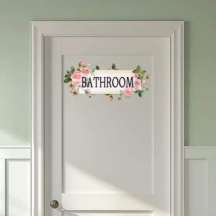 Autocollants muraux de signalisation de plantes de toilettes, pour salle de bains, décor de salle de