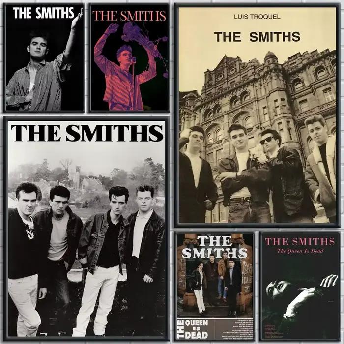 Affiche sur toile avec peinture et calligraphie du groupe The s-Smiths