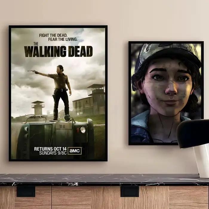 C-Classic Games T-The Walking D-Dead Second Poster autocollant artistique auto-adhésif en papier imperméable