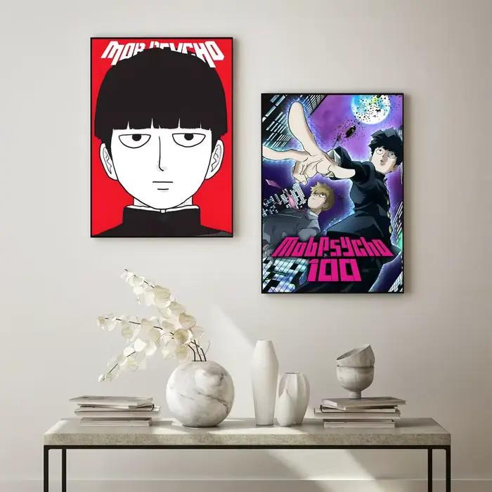 Anime populaire M-MobS P-PsychoS 100 Affiche HD Art mural auto-adhésif étanche – Utilisation multi-scènes