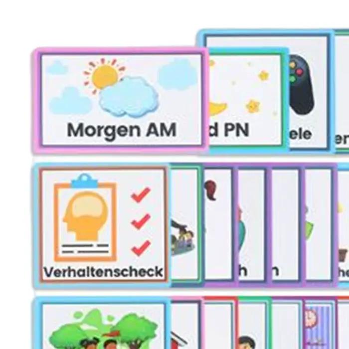 Tableau de routine visuelle du matin et du coucher pour enfants - Idée cadeau de Noël pour les outils d'organisation des enfants