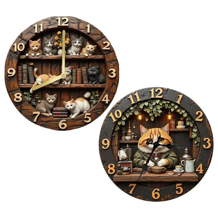 Horloge murale en bois silencieuse de 12 pouces