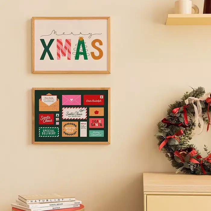 Affiche de décoration de boule d'arbre de noël