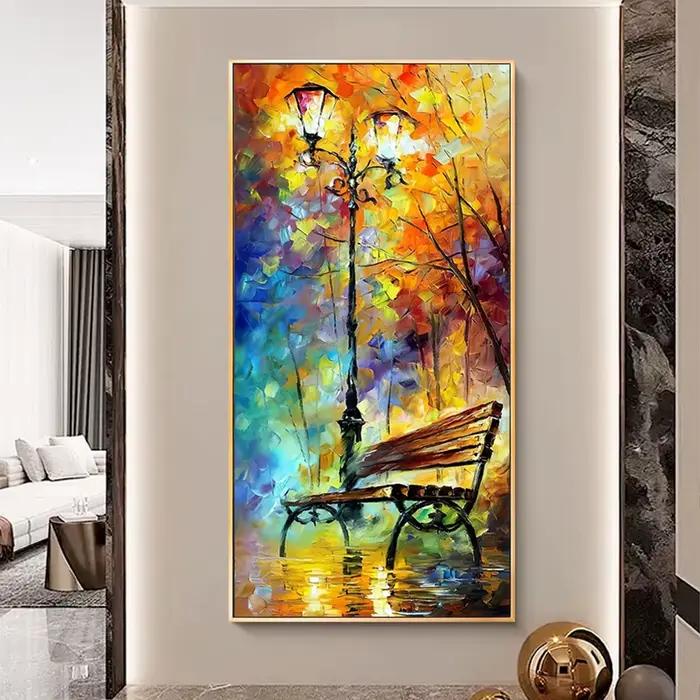 Toile de banc de lampadaire abstrait