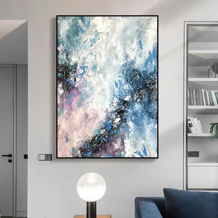 Peinture à l'huile abstraite sur toile faite à la main