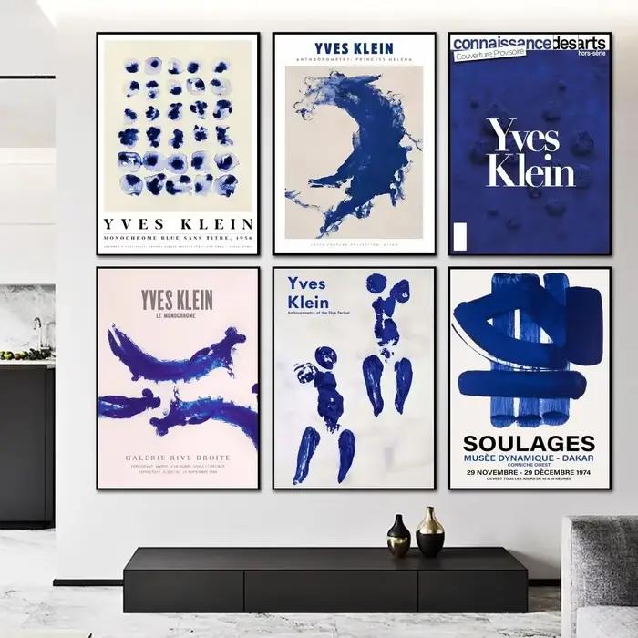 Yves Klein – affiche de galerie d'exposition bleue