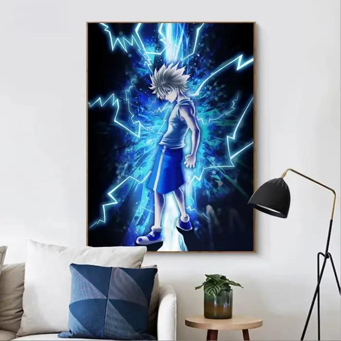 Pop Japan Anime Hunter X Hunter Poster, Killua Zoldyck, Kurapika Gon, Freecsynchronization Hisoka Wall Art, Peinture sur toile, Kawaii Room Decor, 80s