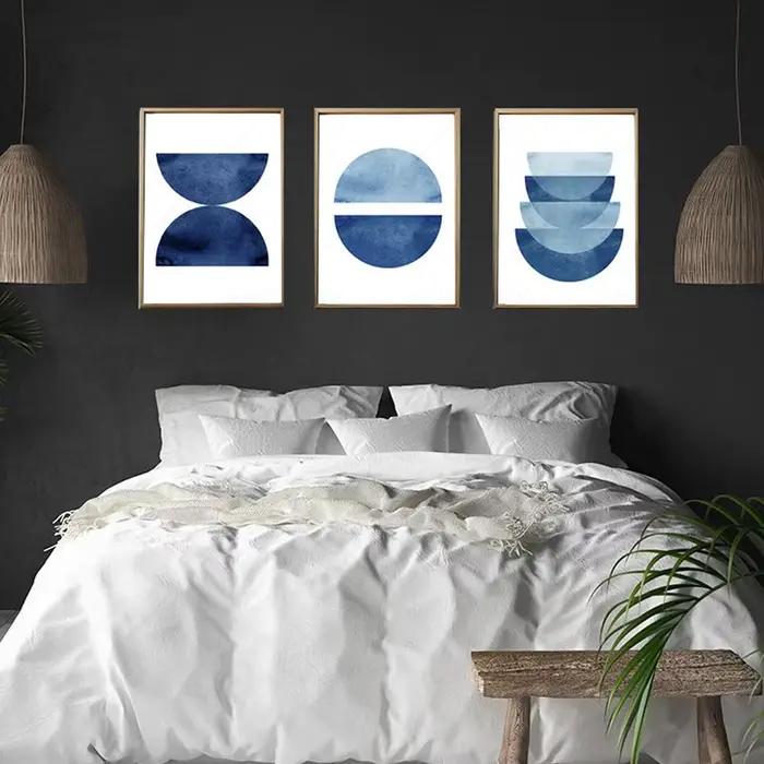 Toile de peinture abstraite bleu marine