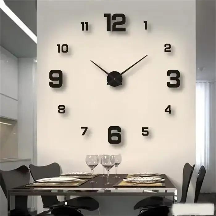 Horloge murale lumineuse 3D sans cadre en acrylique