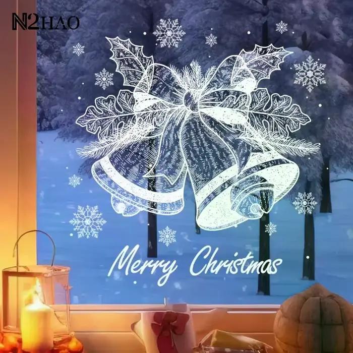 Autocollant flocon de neige cloche blanche de noël