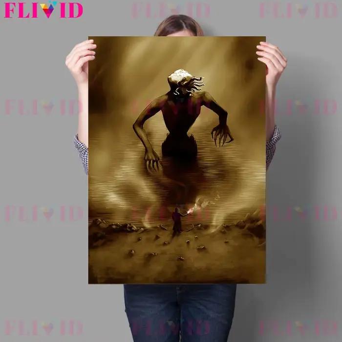 Vampire noir voile Portrait gothique Masque mur Art toile peinture décor à la maison effrayant