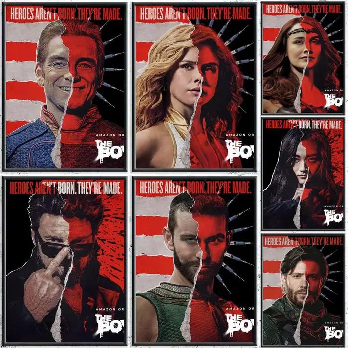 Films The Boys Character Poster HD Art mural auto-adhésif imperméable – Utilisation multi-scènes