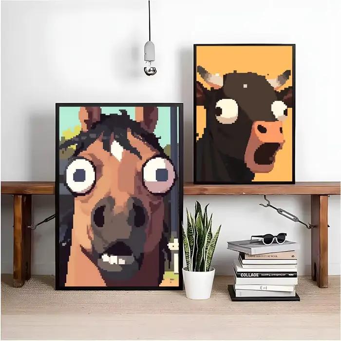 Peinture d'animaux amusants style pixel