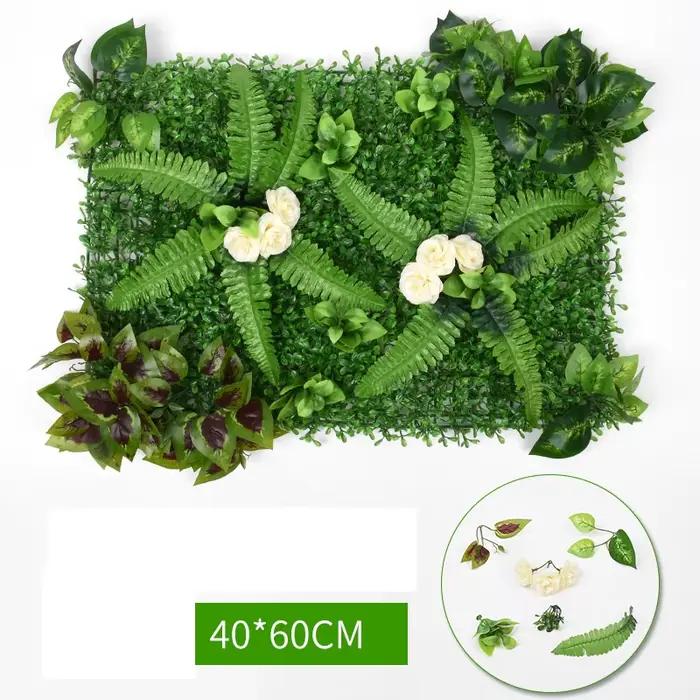 Décoration de hall feuilles de richesse artificielles plantes vertes de la Jungle murs bricolage mariage 40*60 cm mur de plante de Simulation en plastique
