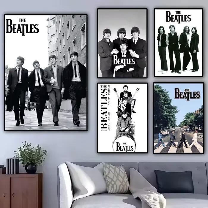 POP Rock Band The b-B-Beatles-ES affiche autocollants muraux modernes et élégants pour la décoration intérieure salon dortoir Art mural
