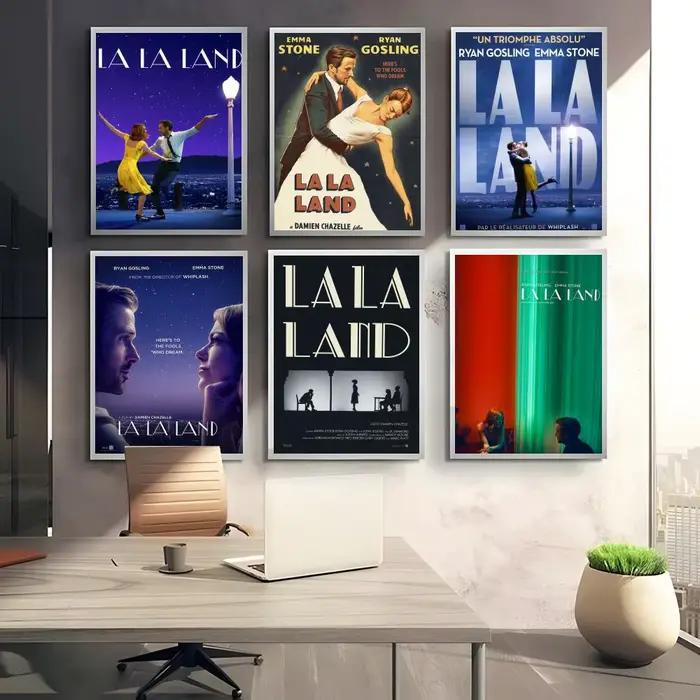 Affiche sur toile de calligraphie de film classique La La Land: sans plis