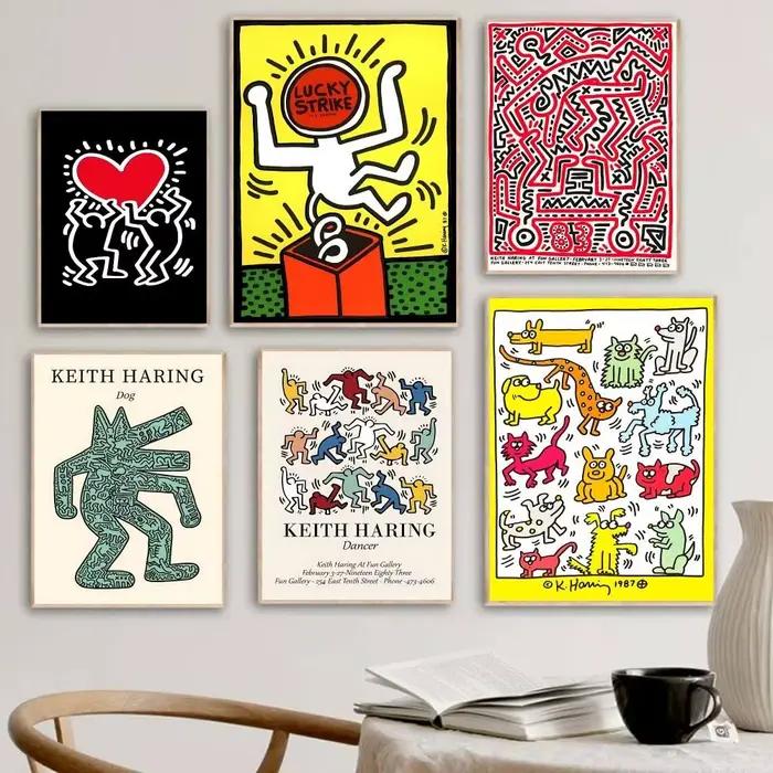 Affiche autocollante DIY K-Keith Art H-Haring pour artiste peintre de rue