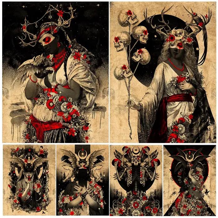 Toile d'art mural Vintage avec le pouvoir effrayant de la sorcière