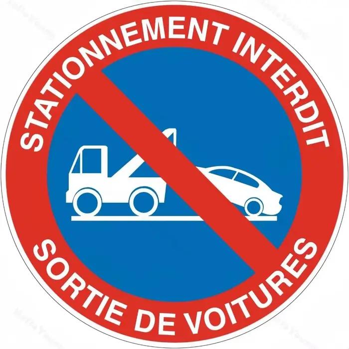Décoration murale métallique haute définition « Interdiction de stationnement » en français