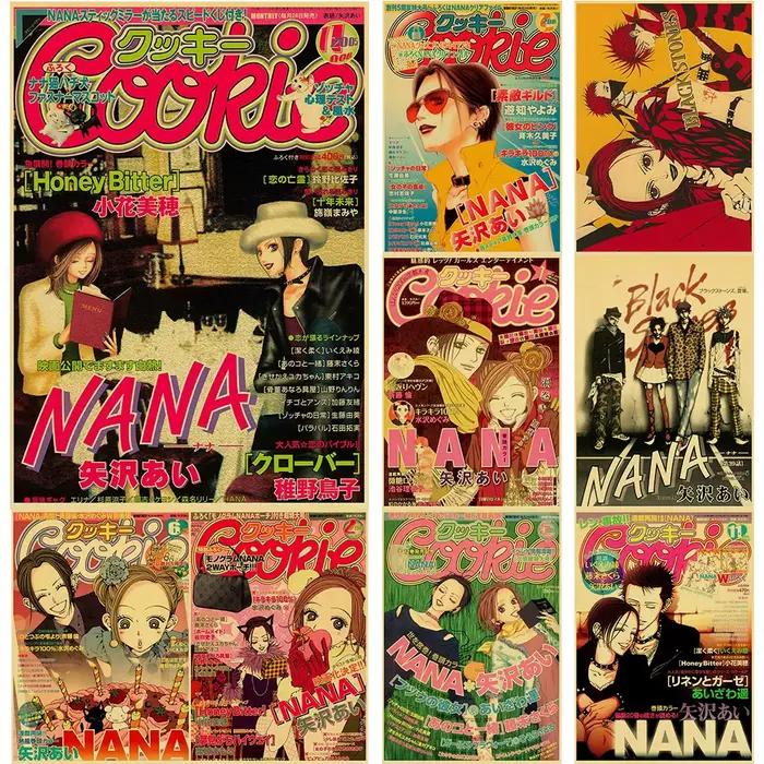 Affiches d'anime chaudes NANA rétro papier Kraft autocollant Poste 2021 arrivées Bar café décor nostalgie cadeau impressions drôles peintures murales