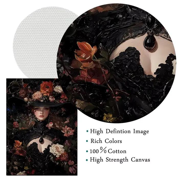 Affiche florale gothique Dreaming Ophelia