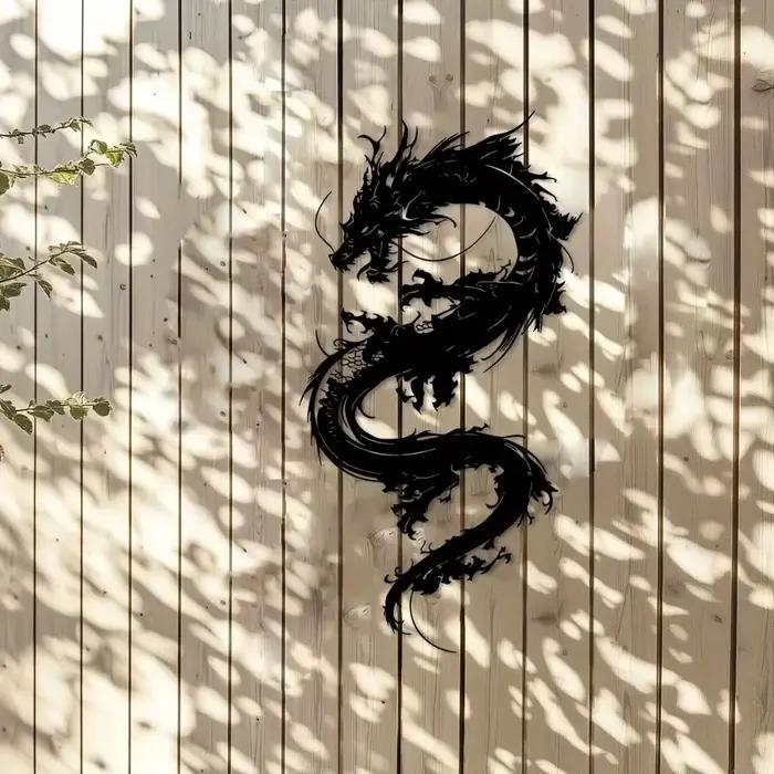 Art mural en métal Dragon Oriental
