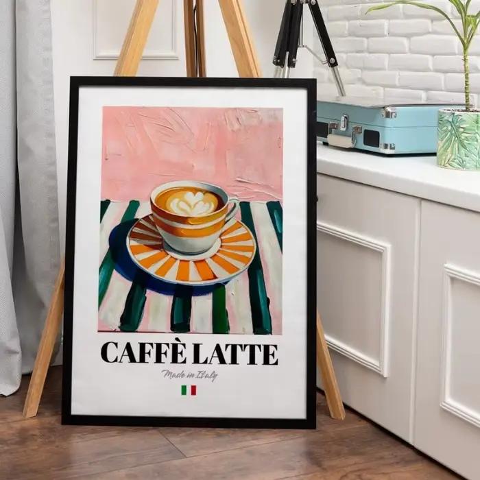 Affiche colorée de nourriture italienne
