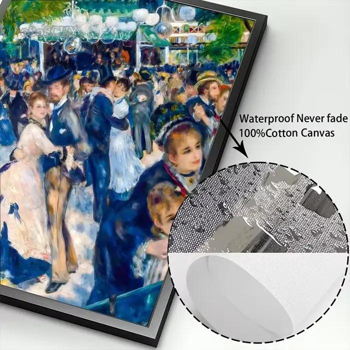 Auguste Renoir et Claude Monet Portrait œuvres d'art imprime affiches toile peintures danse à Le Moulin mur Art photo décor à la maison